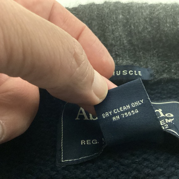 Vintage 90s Abercrombie & Fitch Mens Muscle Lambswool zip up Sweater size XL - Picture 7 of 9